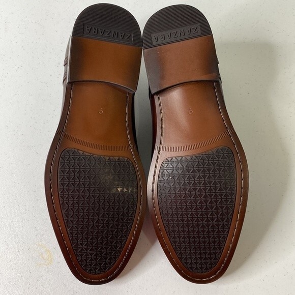 Zanzara Gauguin Cap Toe Oxford Brown Leather Lace Up Low Top Dress Shoe - Picture 15 of 16